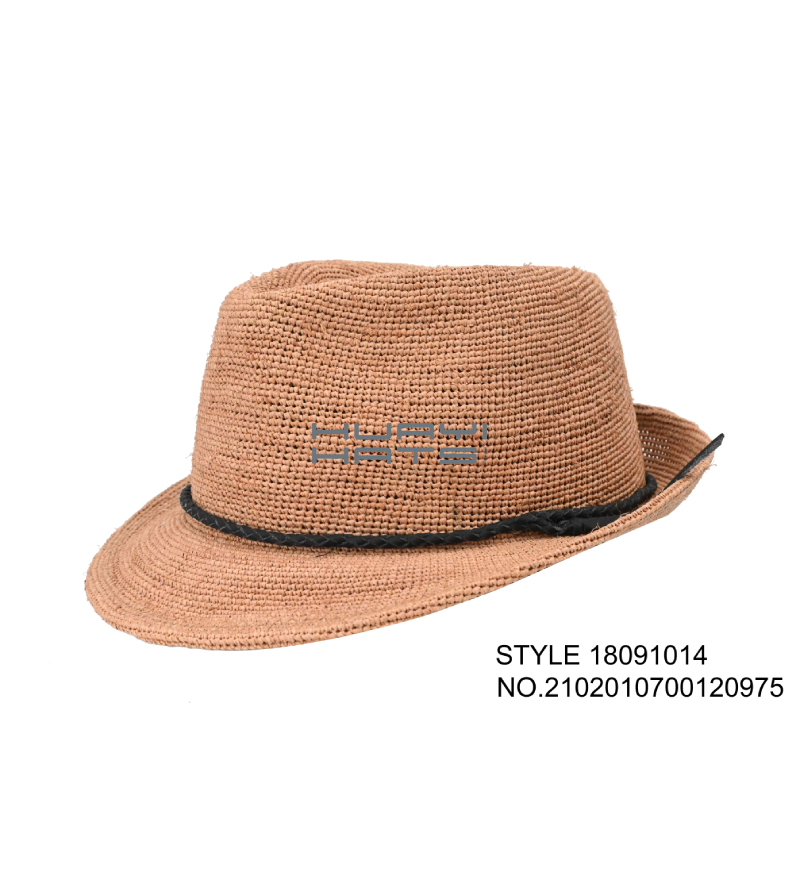 Small Straw Hat Crochet Raffia Straw Small Brim Trilby Hat