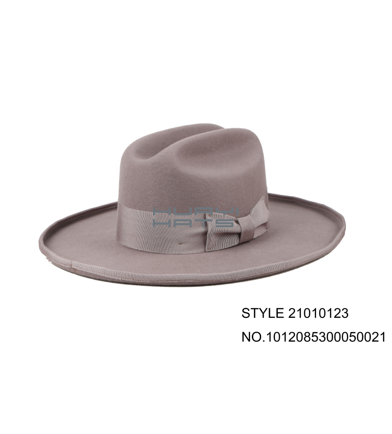 Wool Fedora Wide Brim Felt Hat For Womens & Mens With Open Road Crown