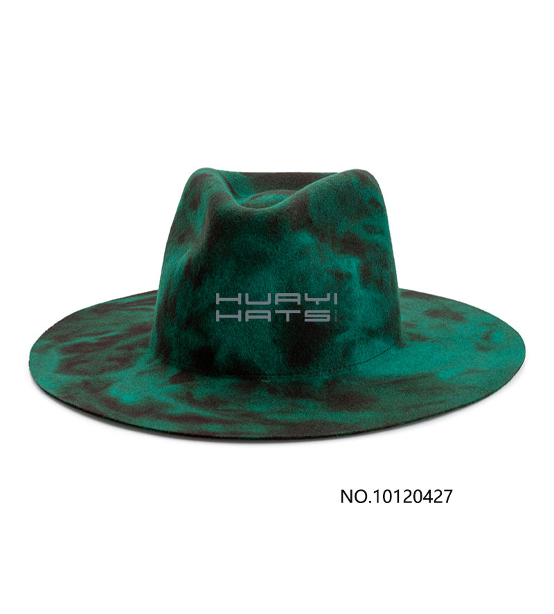 Custom Tie Dye Colorful Wide Brim Fedora Hat