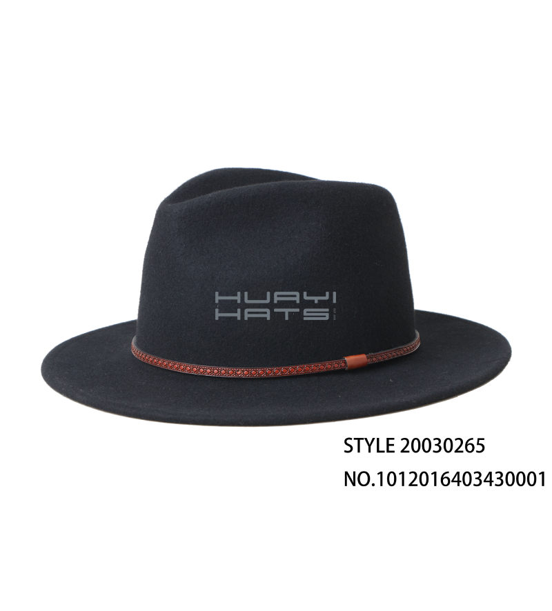Mens Black Wide Brim Hipster Fedora Hat For Guys