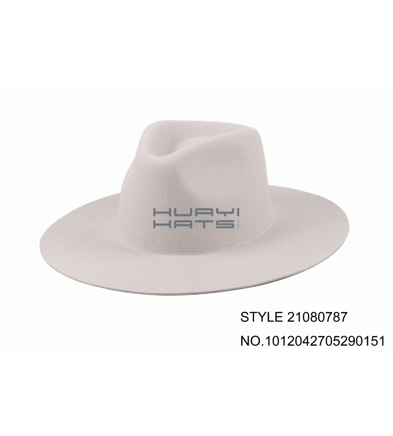 Blank Silver Birch Color Wide Brim Fedora Hat For Men & Women