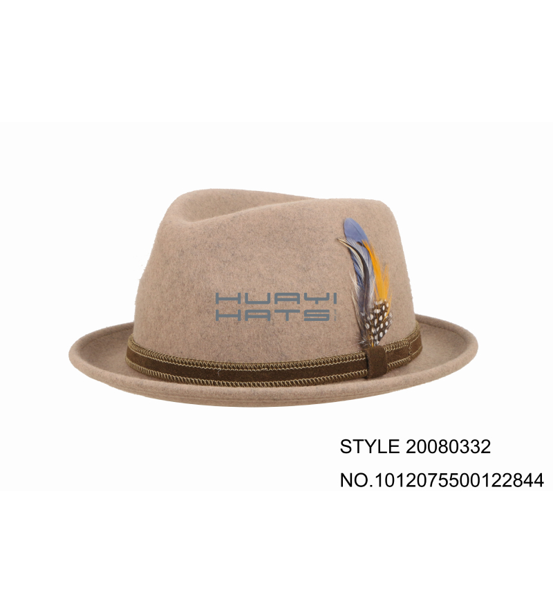 Classic Style Beige Small Fedora Hat For Womens Small Brim Hat