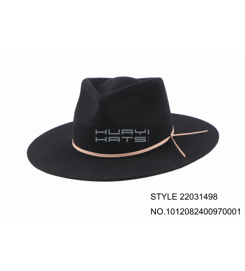 Womens Wool Fedora Black Felt Hat Cutomized Size For Your Head