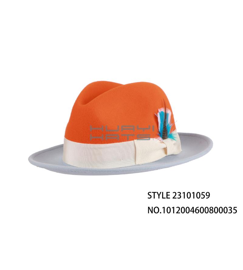 Custom Colorful Patchwork Short Brim Men's Fedora Hat