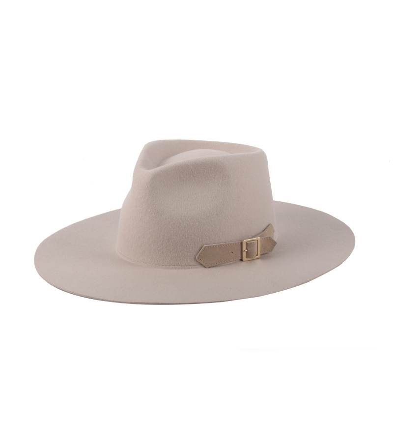Classic Wide Brim Fedora Hat With Metal Buckle Wholesale
