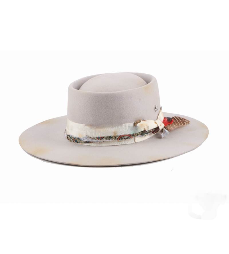 Fashion Vintage Pork Pie Hat With Feathers Wholesale